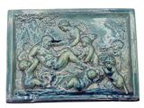 relief of a group of men and women in a garden