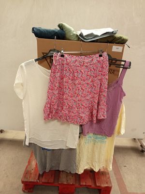 une pile de vêtements posée sur une palette