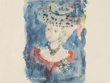 une image d'une peinture représentant une femme avec un chapeau sur la tête