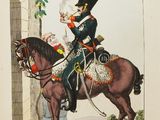 a drawing of a man in uniform on a horse