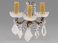BACCARAT Paire d'appliques en bronze à trois lumières, pampi… (photo 2)