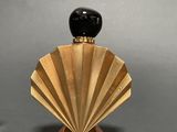 pair of art deco perfume bottles with black and gold accents