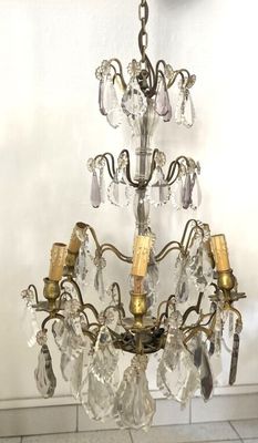 Lustre à pampilles H.80 cm env.