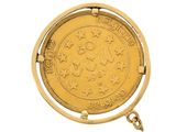an image of a gold coin with stars on it on a white background