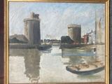 une image d'une peinture de bateaux dans l'eau