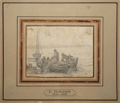 BOUDIN Eugène, 1824-1898, Barques de pêcheurs près du rivage… - Photo 1