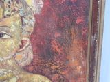 a picture of a painting of a woman with a flower in her hair