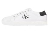 a white sneakers with a monogram logo on the side