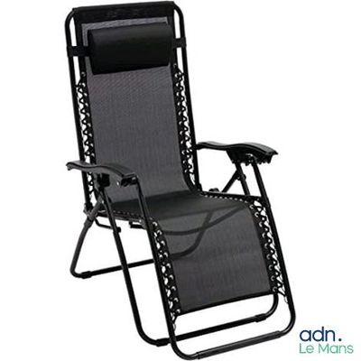 un fauteuil inclinable noir avec une assise et des accoudoirs noirs