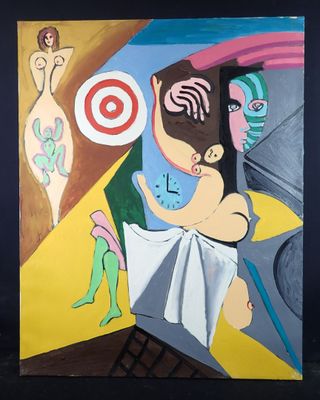 an image of a painting of a woman sitting on a chair