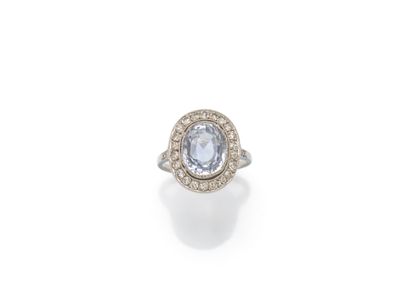 une bague aigue-marine et diamant