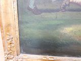 a picture of a painting of a man on a horse