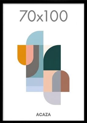 une affiche sur laquelle figurent les chiffres « 70 x 100 » dans différentes couleurs et formes