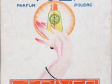 an old advertisement for volt perfume with a hand holding a bottle of perfume