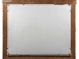 an image of a mirror with a wooden frame on a white background