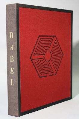 the book is red and black with a maze design on it