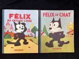 deux couvertures de livres pour enfants représentant Félix le chat et Félix le chat