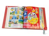 mickey mouse story book opened on a white background with a red cover