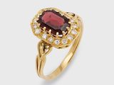a garnetite and diamond ring, by cartier