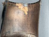 a piece of leather on the back of a motorcycle
