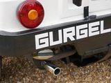 a close up of a white car with the word gurgel on it
