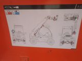 a picture of a drawing of a crane on the wall