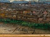 an image of a painting of a man on a horse in a field