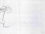 un dessin du visage d'un homme sur une feuille de papier