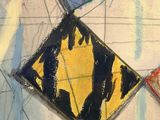 a painting of a kite that is flying in the sky