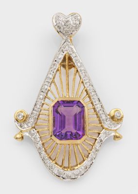 un pendentif en améthorate et diamant