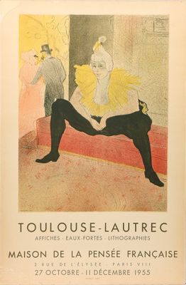Henri de TOULOUSE LAUTREC (1864-1901) La clownesse assise Af…