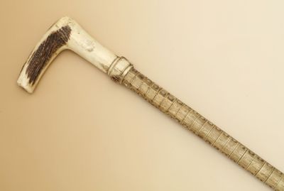 CANNE dite de Capitaine Fût en vertèbres de requin - Photo 1