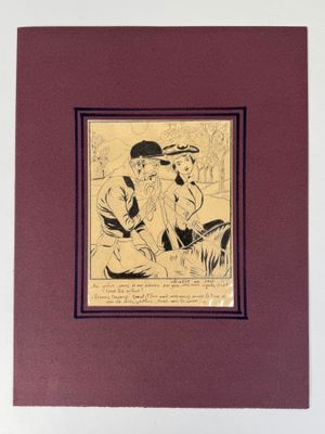 an image of a picture of a man and a woman sitting on a bench