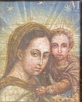 an image of a painting of a woman holding a child