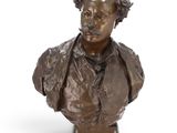 buste en bronze représentant un homme aux cheveux bouclés et à la barbe