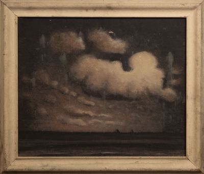 Frans REGOUDT (1907-1977). Marine, par temps gris Huile sur …