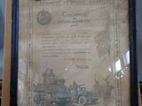 a picture of a framed picture of a military vehicle