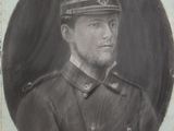 portrait d'un homme en uniforme militaire sur une photo en noir et blanc