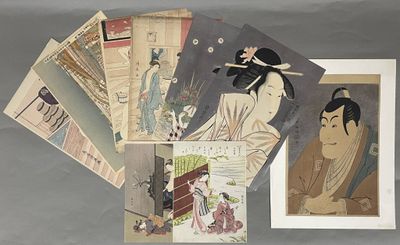 Ensemble de retirages D'après Toshusai Sharaku, oban tate-e,…