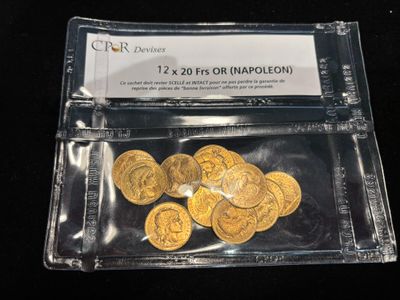 12 pièces de 20 Francs or modèle au Coq