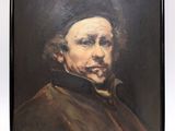 an oil painting of a man in a brown coat smoking a cigarette
