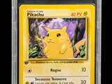a close up of a pokemon card on a black background