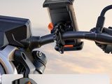 an image of a cell phone holder attached to the handlebar of a motorcycle