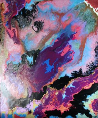 DUMAS Christiane "Tubipora", 2017, technique mixte sur panne…