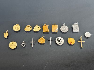 a close up of a bunch of different metal items on a table