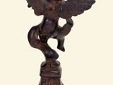 statue of an angel on a pedestal on a white background