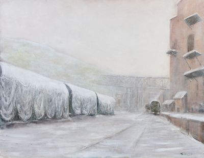 Hervé THIBAULT (né en 1944) Lyon, Mur rose du Port Rambaud H… - Photo 1