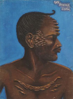 une image représentant un tableau d'un homme avec des tatouages sur la poitrine