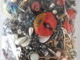 a bag of assorted jewelry in it on a table