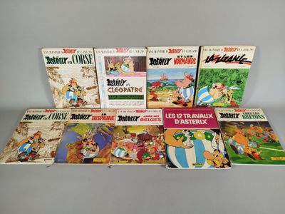 Réunion de neuf albums rigides d'Astérix comprenant Astérix …